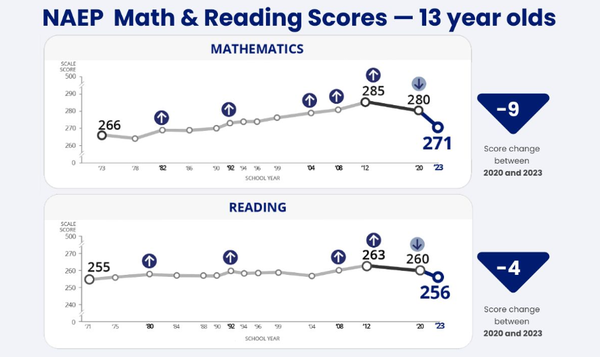 이전 NAEP 발표와 마찬가지로 하위권 학생의 점수가 상위권 학생보다 더 큰 폭으로 하락했다. NAEP