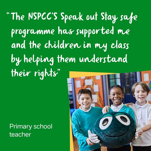 #SpeakOutStaySafe 프로그램은 어린이들이 항상 안전하다고 느낄 권리가 있으며 도움이 필요한 경우 안전한 성인에게 말할 수 있다는 사실을 이해하도록 돕고 있다. NSPCC 