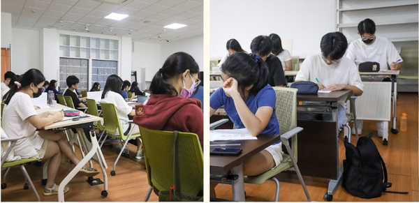 전 학년 기말고사가 폐지됨에 따라 수백 명의 초등 6학년과 중등 4학년 학생들이 모의고사를 치르기 위해 학원으로 몰리고 있다. 오버머그드