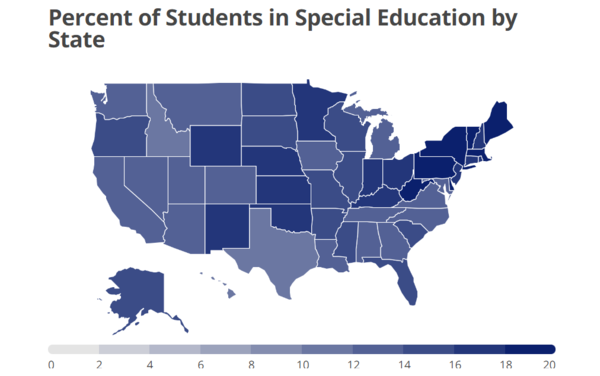 유타주(65%)에서 가장 큰 증가세를 보인 반면, 로드아일랜드주(22%)는 가장 큰 감소세를 보였다. 에듀케이션위크 