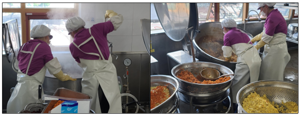 급식로봇 도입 전 조리 현황. 서울시교육청 